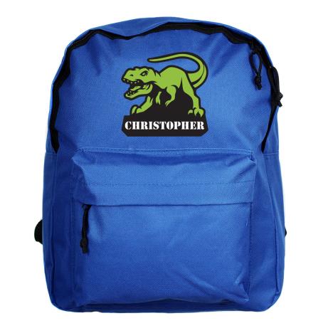 Personalised Dinosaur Blue Backpack £19.99